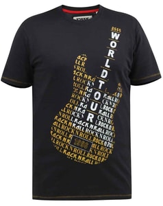D555 Owen World Tour Guitar Print T-Shirt Washed Black
